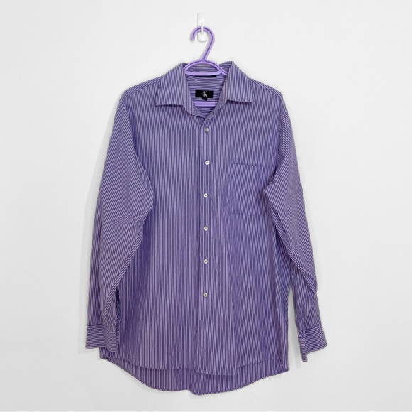 Calvin Klein | Purple Pinstriped Shirt - Picture 1 of 1